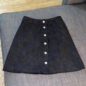 Black Suede Mini Skirt